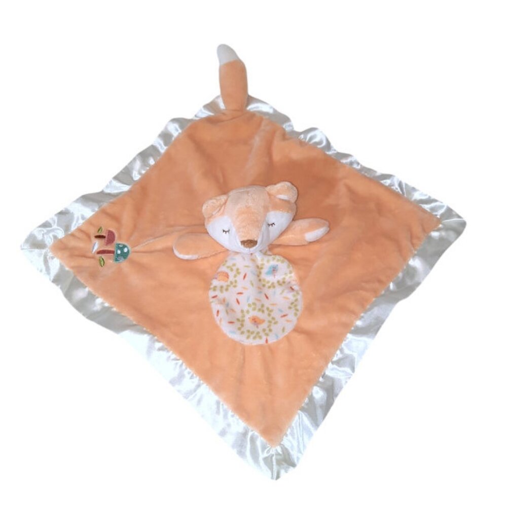 Douglas Baby Fox Woodland Mushrooms Baby Lovey Security Blanket 15" X 15"
